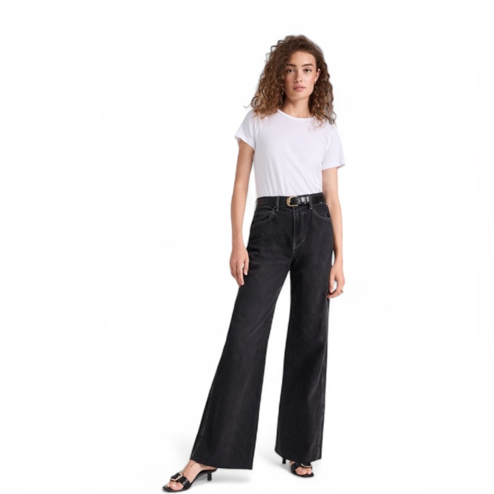 ❣️ Veronica Beard Taylor Wide Leg Jeans Stone Washed Onyx Size 26